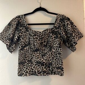 Cheetah Flowy Sleeve Blouse